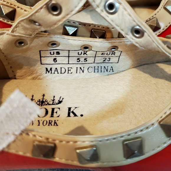 Chloe K. Toddler Girl Rock Stud Red Dress Shoes - Picture 6 of 8